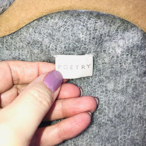 POETRY ALPACA Blend Long Zip Front Cardigan Women’s 4/6 Sweater Gray So Soft - Picture 2 of 9